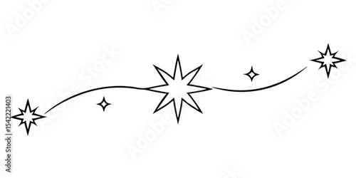 Black and white star trails vector with transparent background for versatile design uses