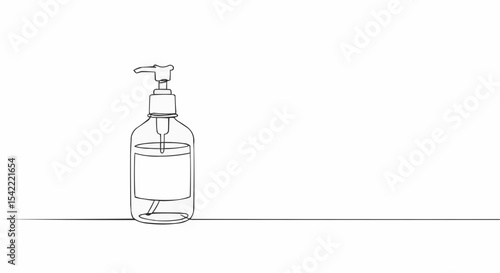 A line drawing of hand sanitizer.
