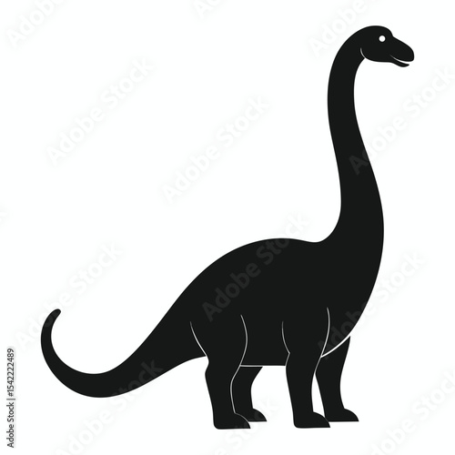 Silhouette of a standing brontosaurus dinosaur