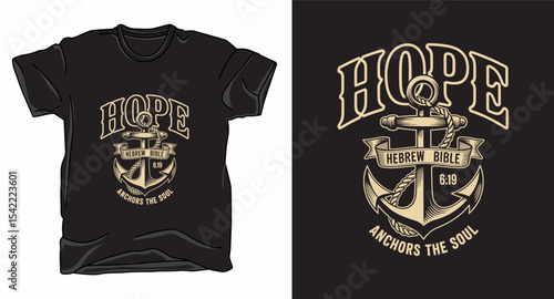 Hope anchor graphic vector t-shirt design print