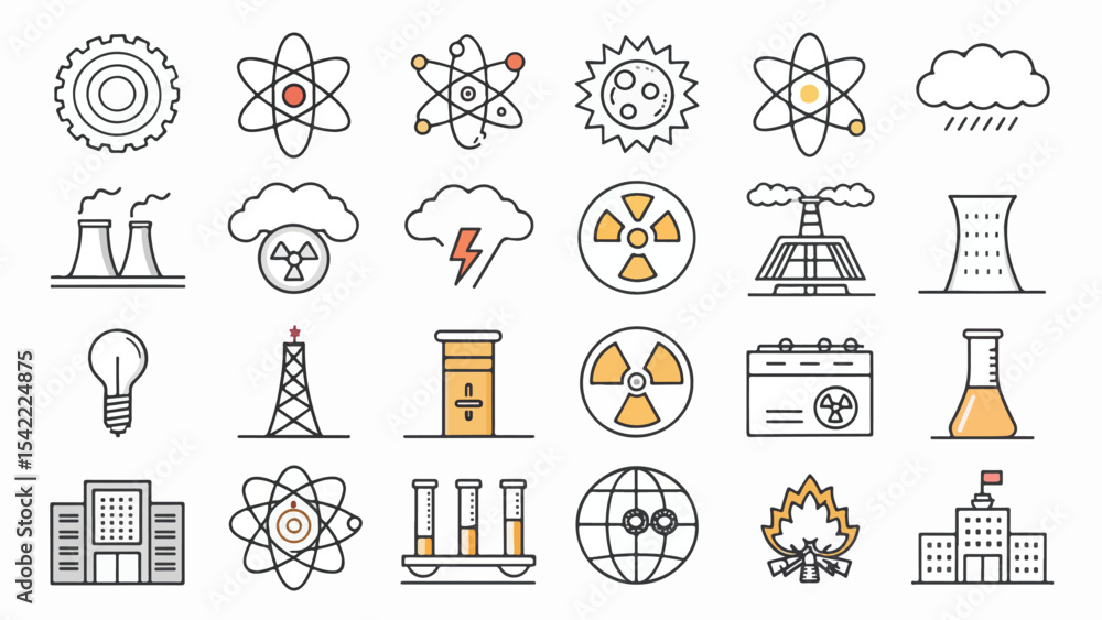 Naklejka premium Nuclear Bomb Icon – Flat Vector Symbol of Explosion, Nuke Danger, Atomic Warfare Concept