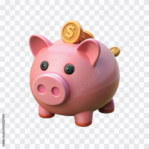3D Piggy Bank Icon PNG | Savings, Finance, Money Management Illustration