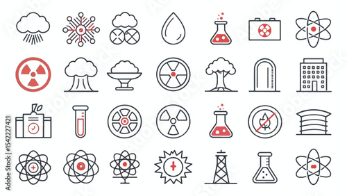 Nuclear Bomb Icon – Flat Vector Symbol of Explosion, Nuke Danger, Atomic Warfare Concept