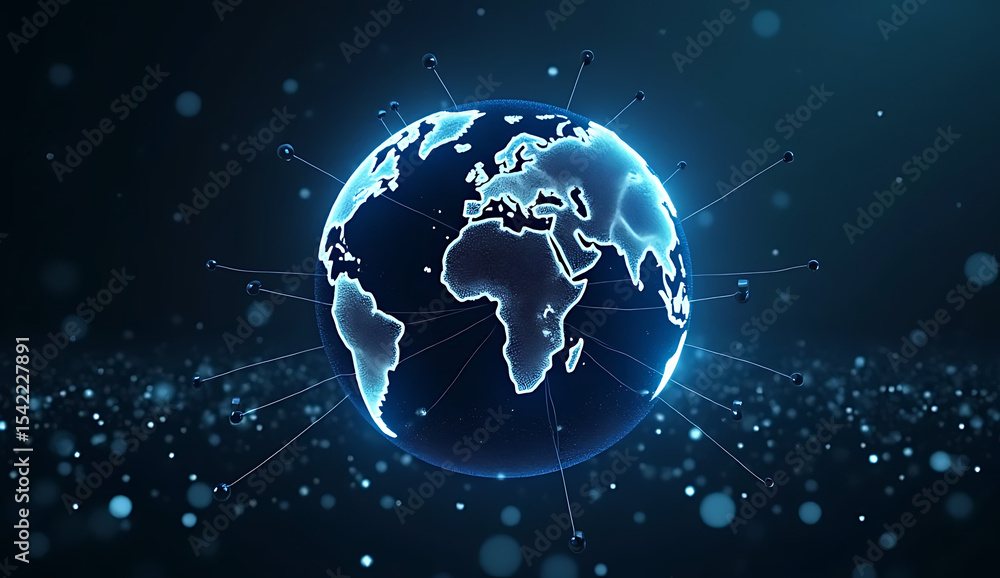Fototapeta premium earth globe on black background