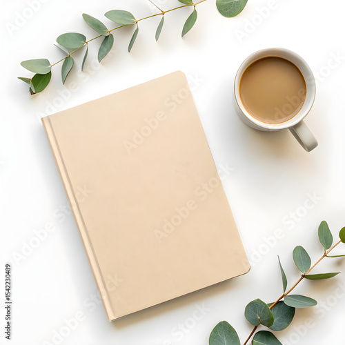 Obraz na płótnie blank notebook and coffee