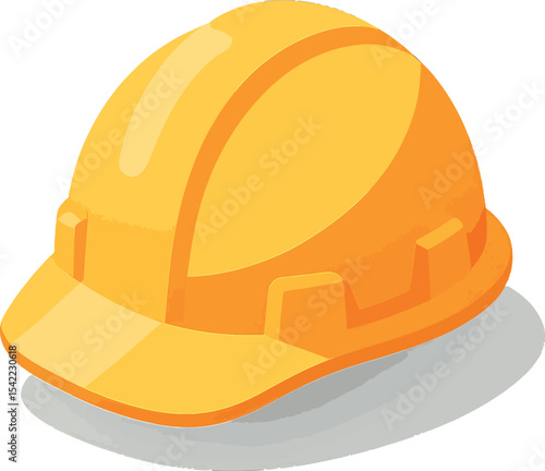 Construction helmet rests on a flat surface ready for use on a building site during daytime work hours