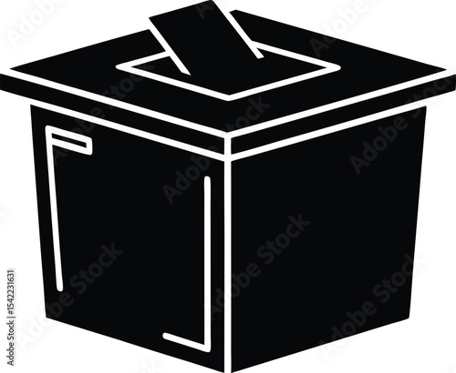 Hand voting ballot box icon, Election Vote concept silhouette