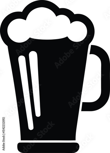 beer glass  icon  black silhouette vector,beer mug  icon