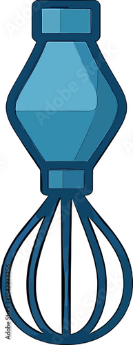 Whisk tool illustration in blue color for baking and cooking activities at home or professional kitchens