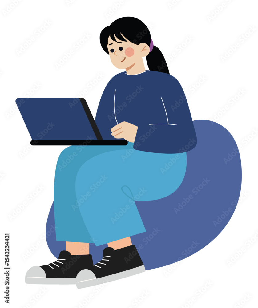 5_girl sitting with laptop 5_girl sitting with laptop