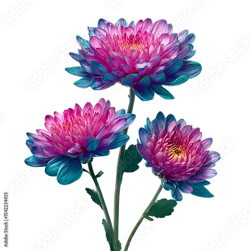 Chrysanthemums Blue and pink flowers png