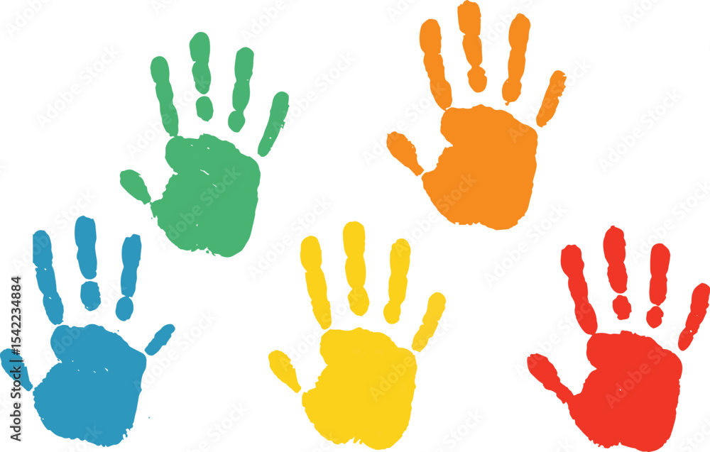 Obraz premium colorful hand prints vector