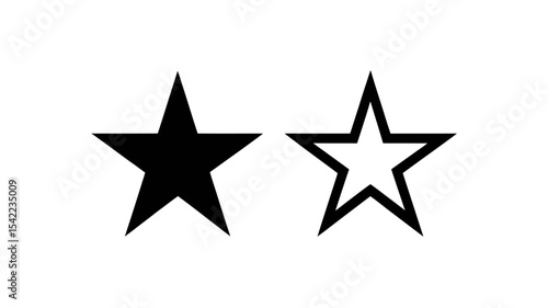 Star Outline and Solid Vector Icons - Rating Favorite Success Symbol