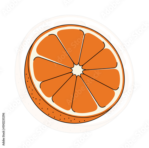 Orange slice cocktail illustration, citrus vector ingredient