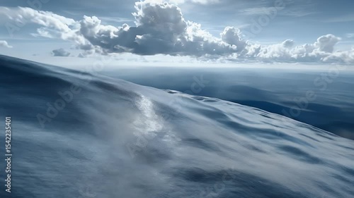 High-altitude view of a vast expanse of rippling water.