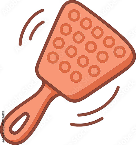 Kitchen utensil used for flipping and serving food in a home cooking setting