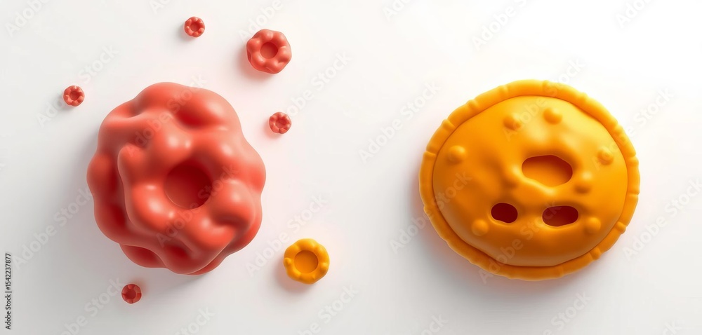 Fototapeta premium Flat vector illustration of muscle and fat cells, isolated on white Weight loss, diet, healthy lifestyle, vector, fitness