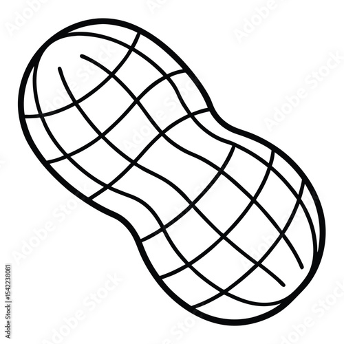 Isolated peanut line art on white background