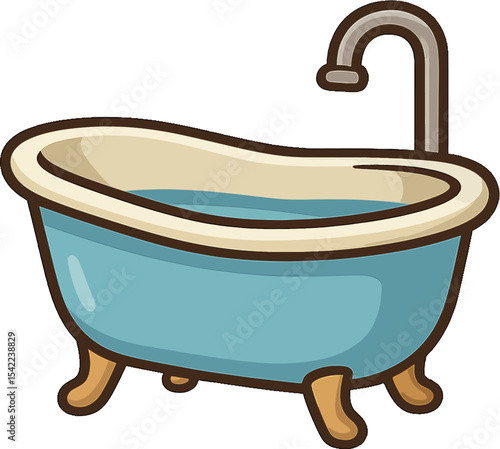 Vintage clawfoot bathtub with water ready for a relaxing soak at home