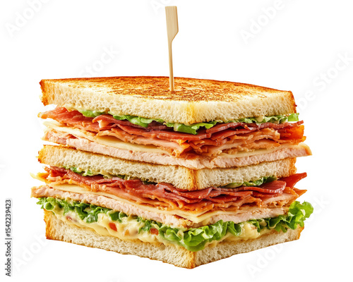 Club sandwich with bacon lettuce and tomato layers