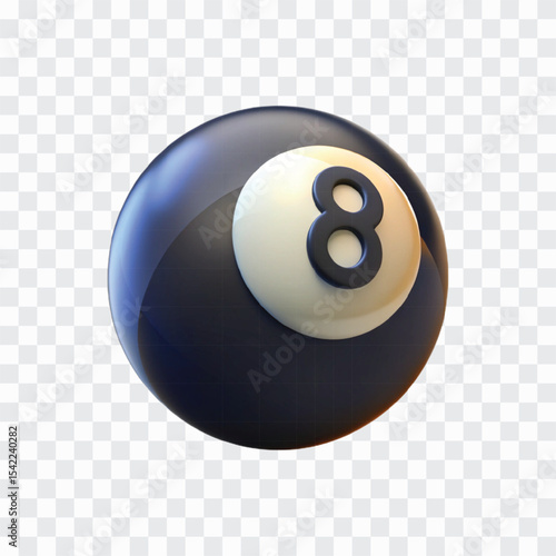 3D Classic Eight Ball Icon PNG | Billiards, Pool Game, Black Ball Illustration