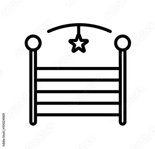 baby little crib vector icon