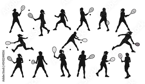 A Collection of Athletes in Various Action Poses, Highlighting Serves, Volleys, Returns, and Intense Game Play