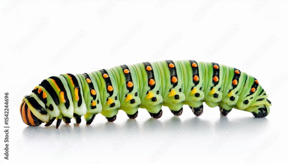Naklejka premium Black swallowtail caterpillar close-up