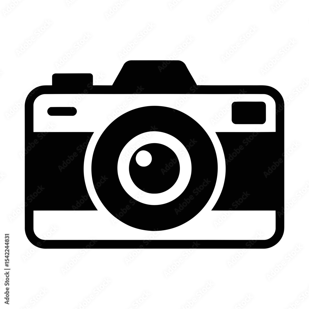 Camera silhouette icon isolated on white background Camera silhouette icon isolated on white background