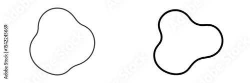 Unique abstract shapes displayed in black outline, showcasing artistic design and creativity in modern art forms