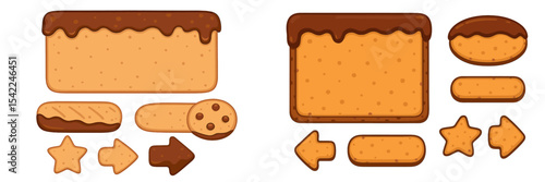 Cookie and biscuit shapes in various designs on a white background for creative baking and decoration ideas