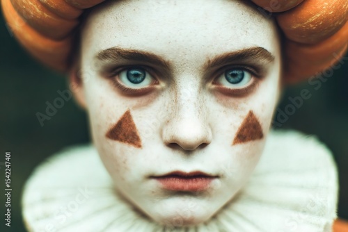 Portrait of a young person with halloween makeup