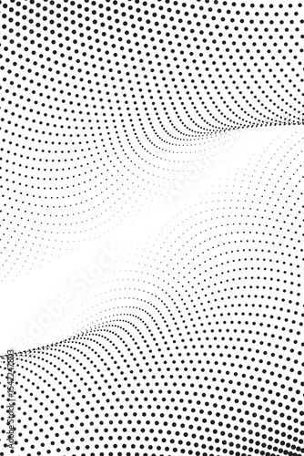 Abstract Halftone Pattern, Wavy Black