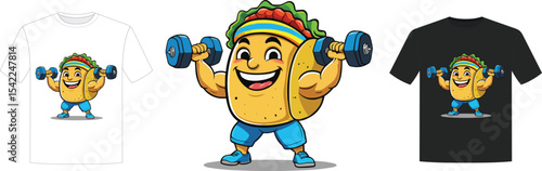 A taco exercising with dumbbells