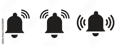 Modern Notification Bell Icons - Alerts, Badges, Reminders and Message Indicators - Vector Set