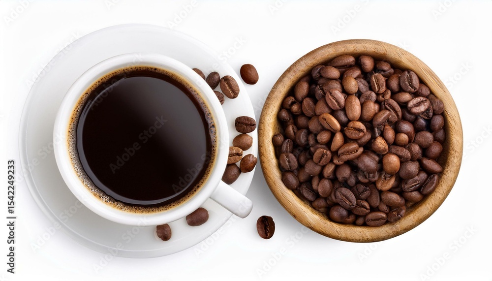 Fototapeta premium Coffee cup and roasted beans