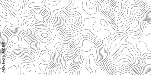 Topographic line map pattern. Black Contour and textured Background of geographic landscape terrain for hiking and mountain sport. Vector illustration
