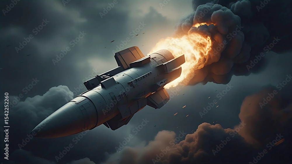 Fototapeta premium fire missile illustration 