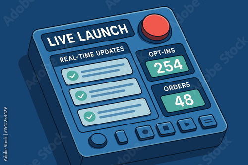 Control panel displaying live launch updates with opt-ins and orders