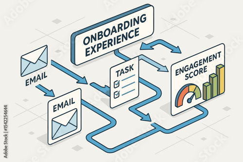 Email workflow for onboarding experience and engagement score visualization