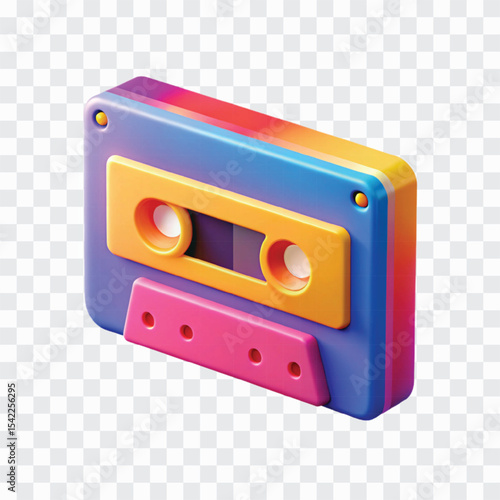 3D Music Tape Cassette Icon PNG | Retro Audio Cassette, Vintage Colorful Music Symbol