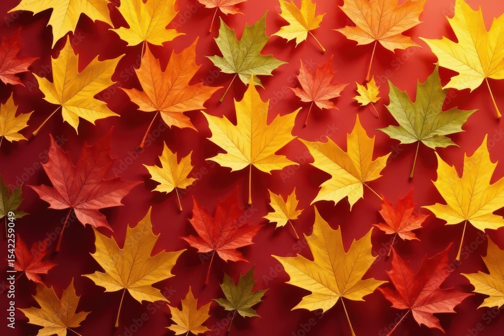 Vibrant autumn leaves seamlessly repeating in a warm color palette , texture, vector, yellow Vibrant autumn leaves seamlessly repeating in a warm color palette , texture, vector, yellow