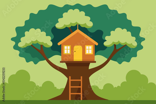 house with tree