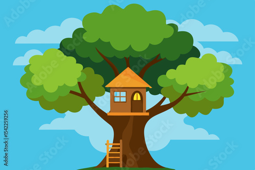 house with tree