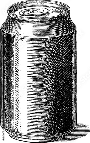 Craft beer can featuring vintage engraving style for artistic beverage design