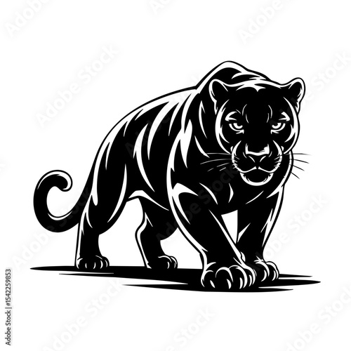 Tableau sur toile Black panther illustration isolated on transparent background