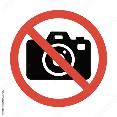 No photography sign icon isolated on transparent background