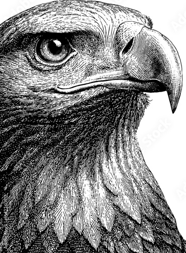 Double headed eagle in vintage engraving style - antique design for historical illustration