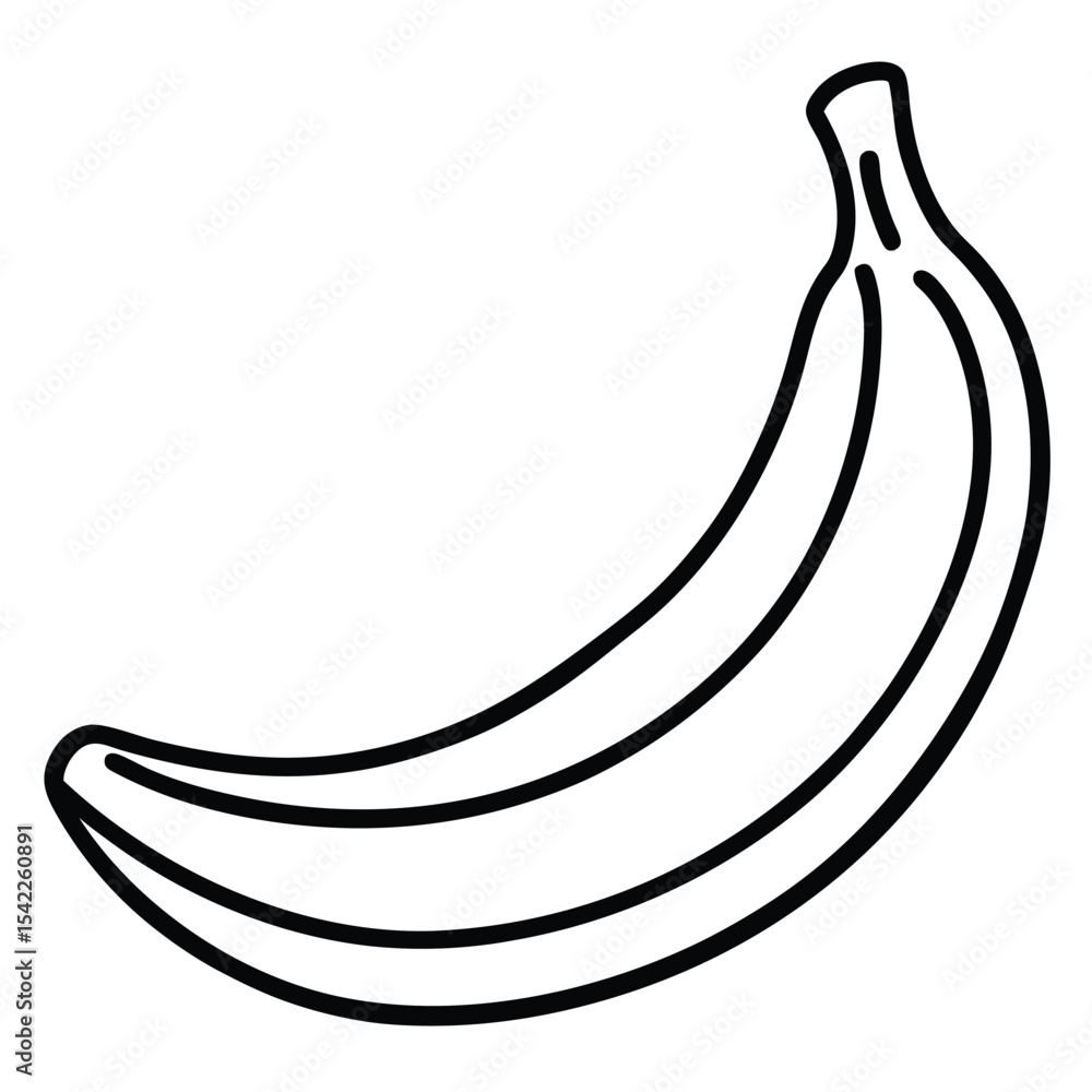 Single banana illustration isolated on white background Single banana illustration isolated on white background