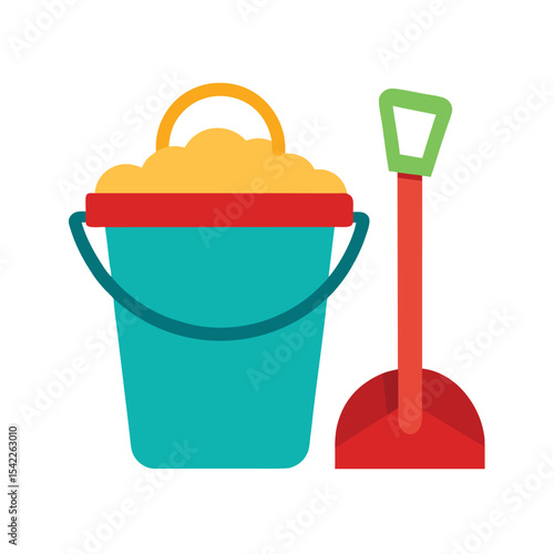 Beach Fun Colorful Sand Bucket and Shovel Set for Kids